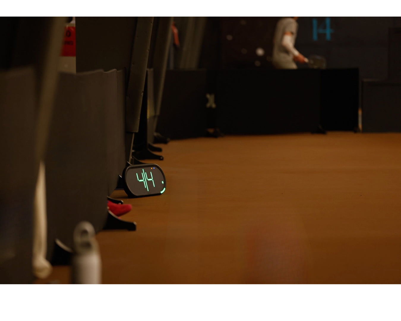 Dropshot scoreboard in use at a Brick Wall Pickleball tournament