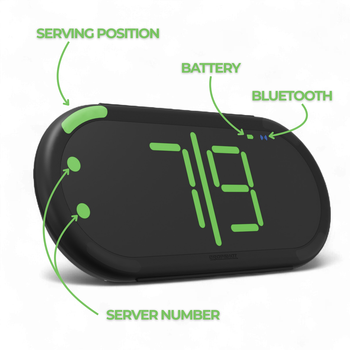 Dropshot Electronic Pickleball Scoreboard | Bluetooth, Apple Watch & Remote | 60hr Battery